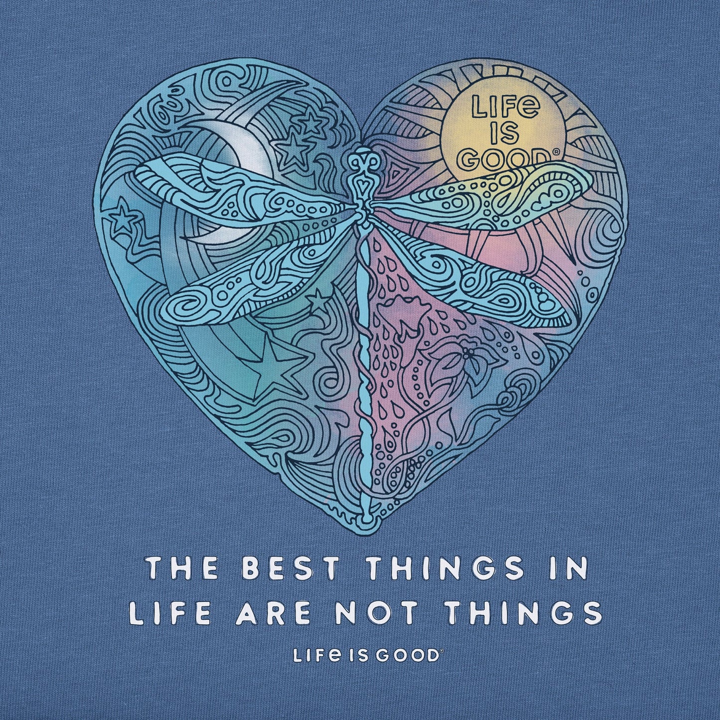 Women's Best Things Dragonfly Heart Short Sleeve Crusher Vee