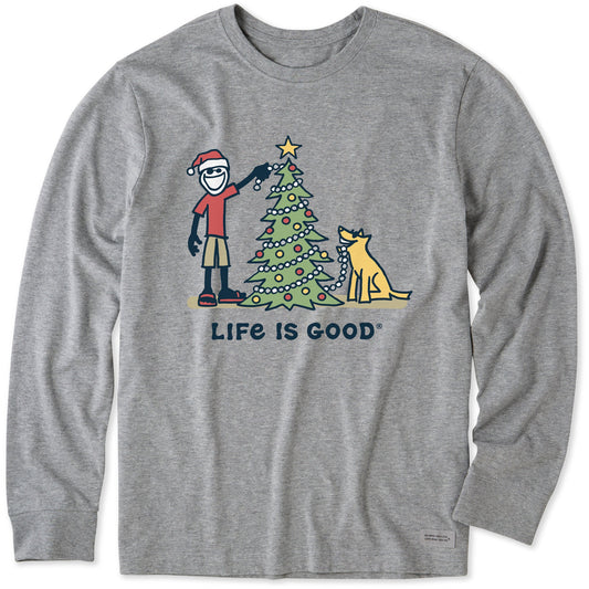 Men's Jake and Rocket Tree Trimming Long Sleeve Crusher Tee
