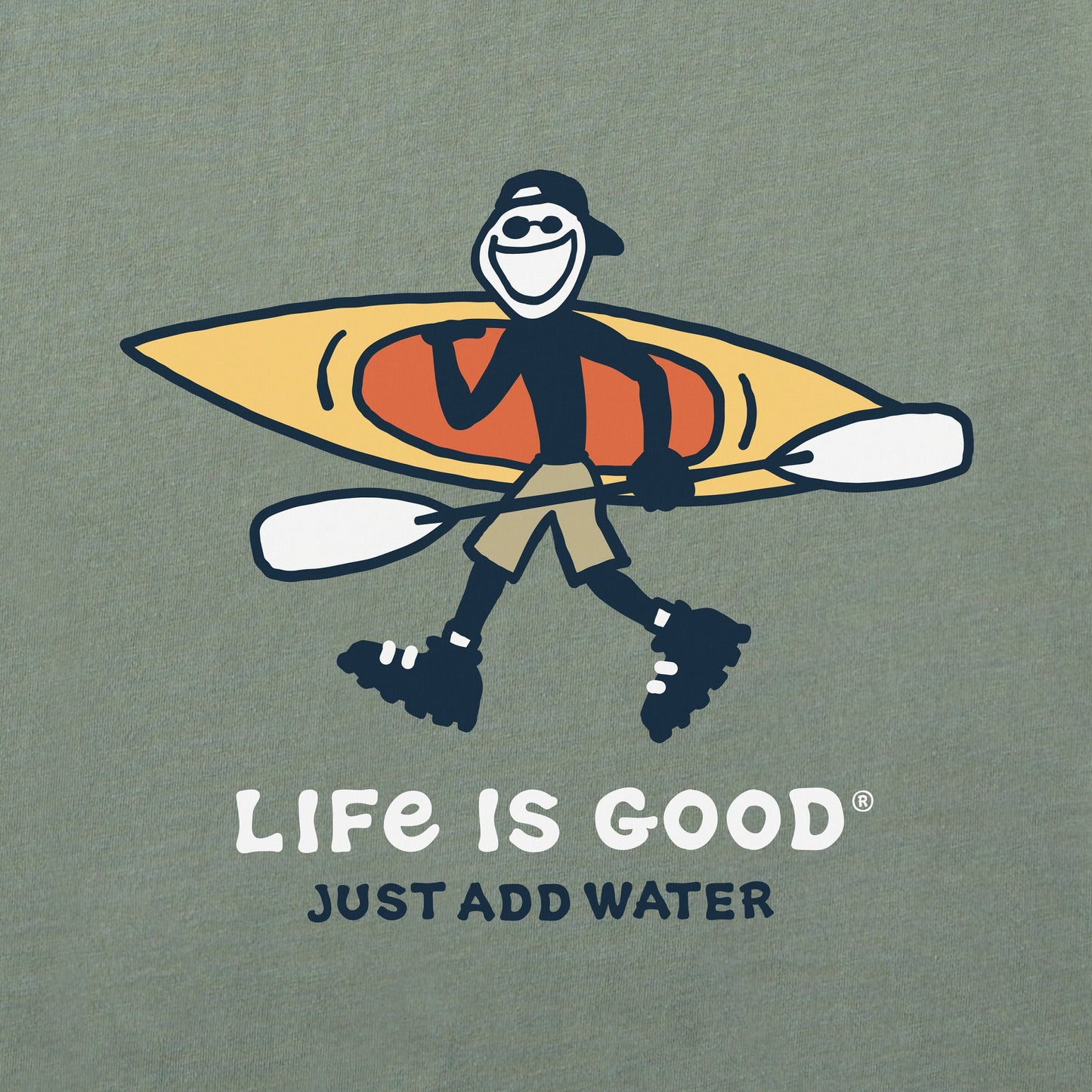 Men's Jake Just Add Water Kayak Short Sleeve Crusher Tee