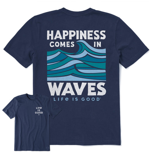 Men's Happy Waves Blockprint Short Sleeve Tee