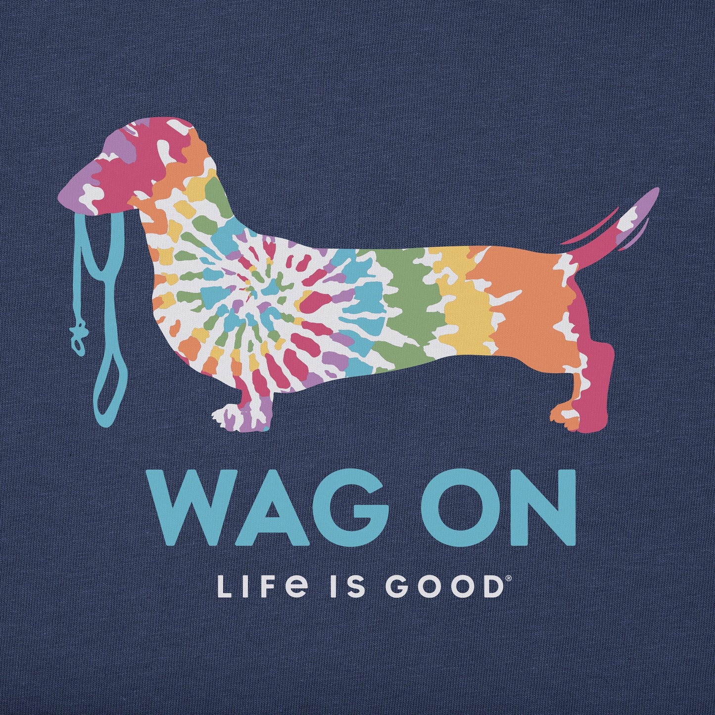 Men's Wag On Tie Dye Dachshund Short Sleeve Crusher Tee