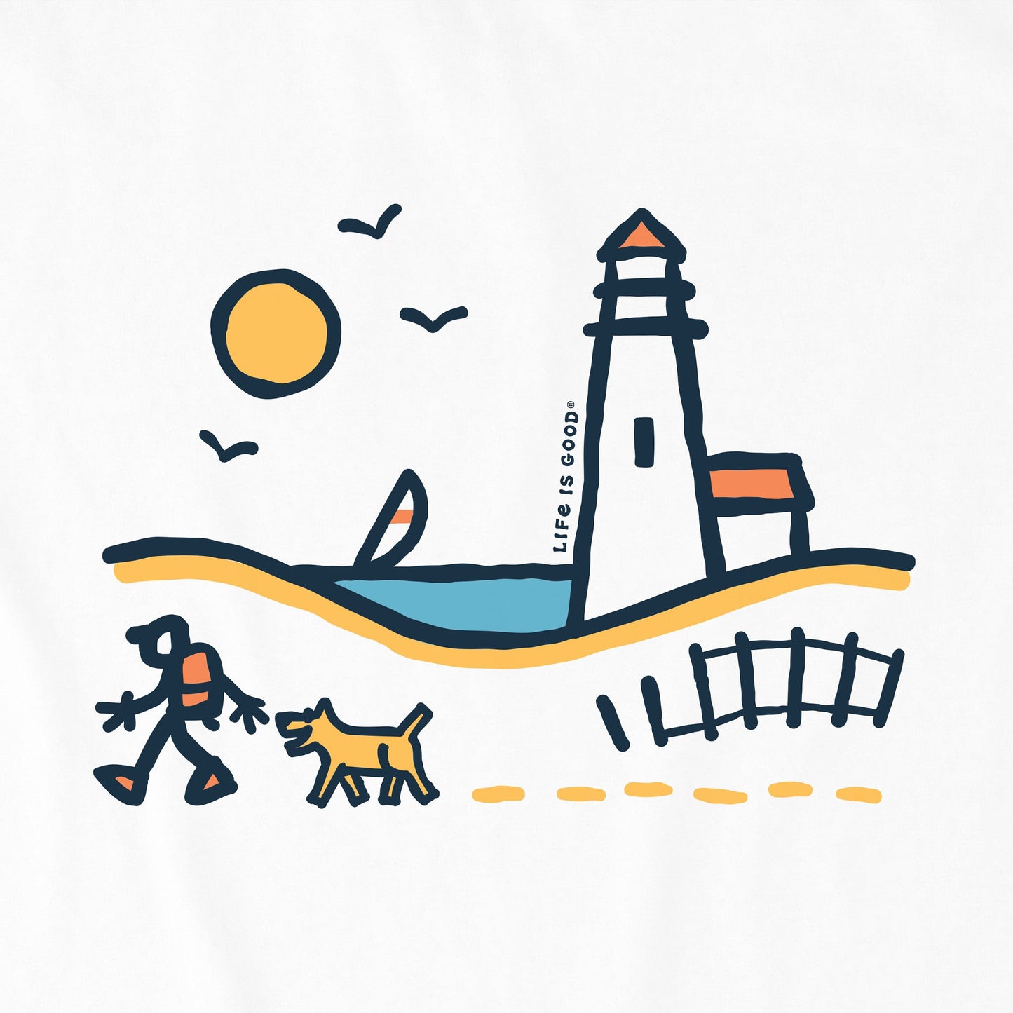 Men's Hiking along the Lighthouse Short Sleeve Tee