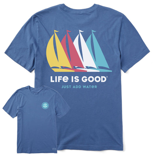 Men's Just Add Water Sailboats Short Sleeve Crusher-LITE Tee