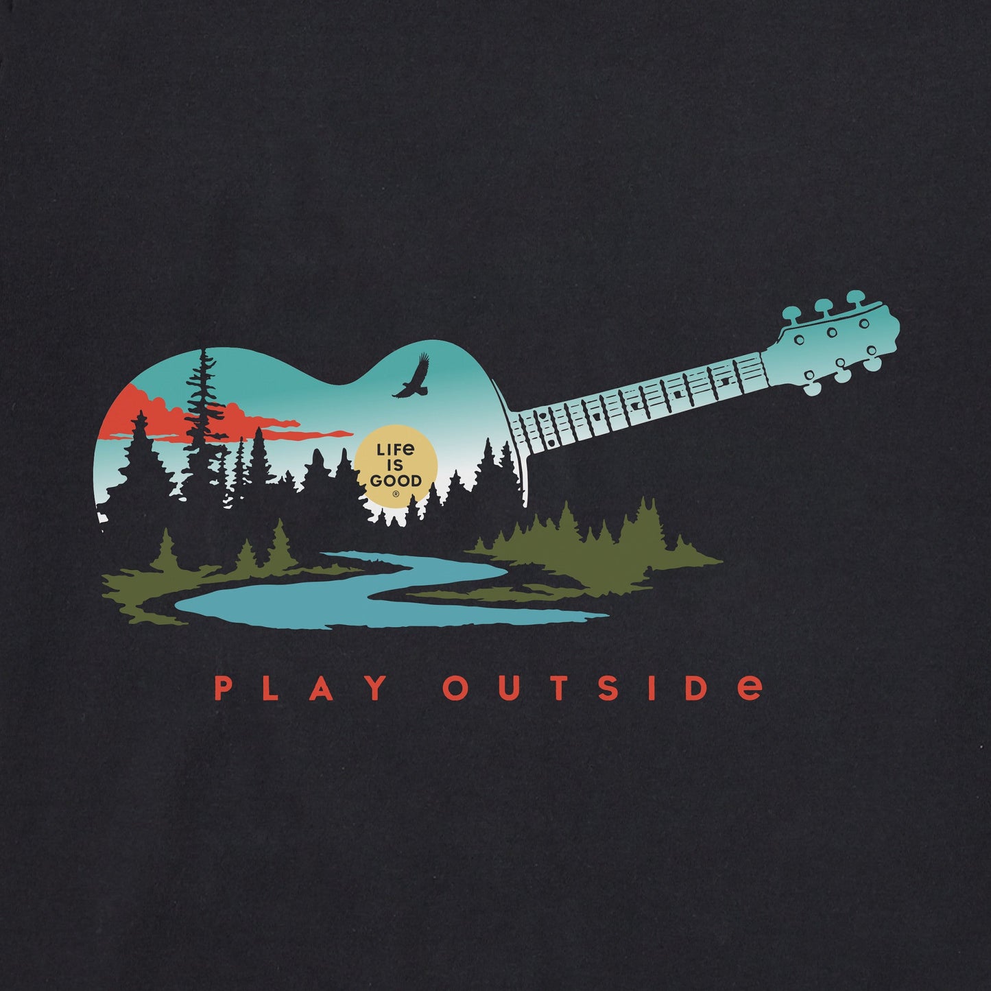 Men's Play Outside Guitar Landscape Short Sleeve Tee