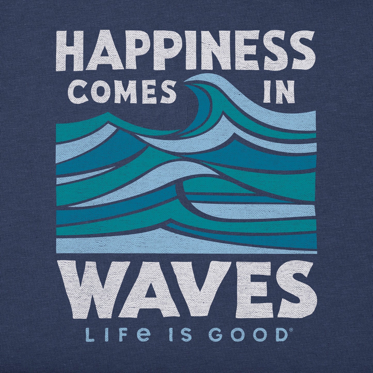 Men's Happy Waves Blockprint Short Sleeve Tee
