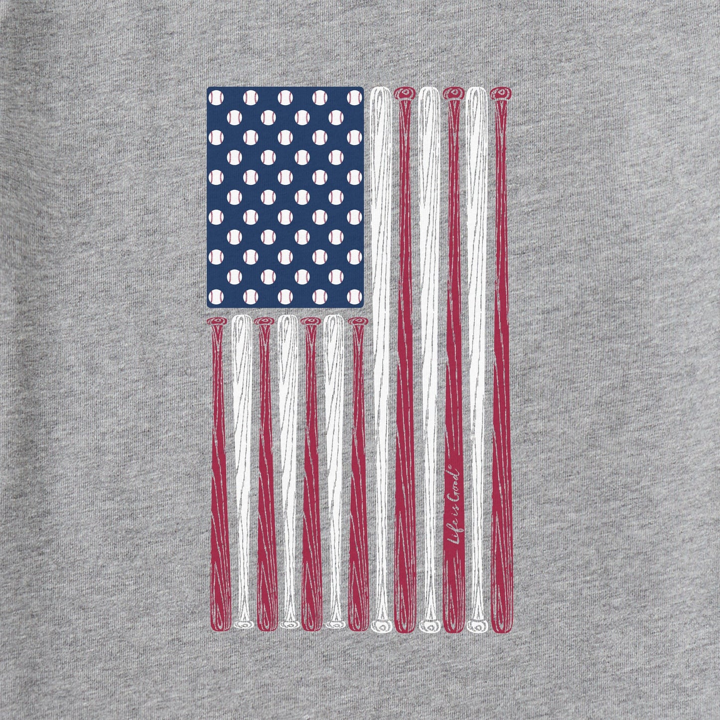 Men's Vertical USA Flag Baseball Short Sleeve Tee