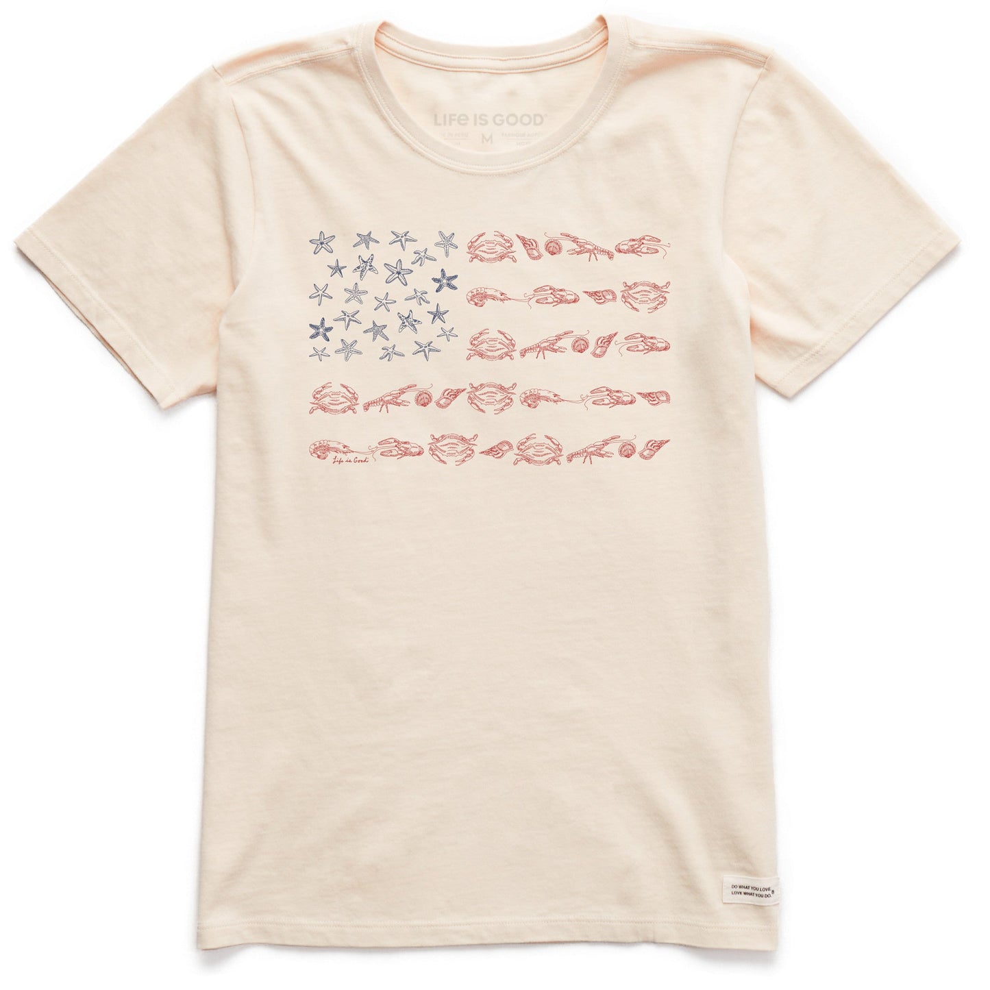 Women's Sea Life American Flag Short Sleeve Crusher Tee