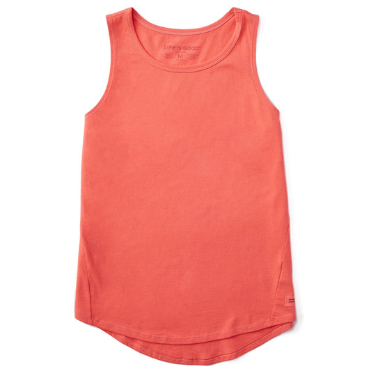 Women's Solid Sleeveless High-Low Crusher Tank