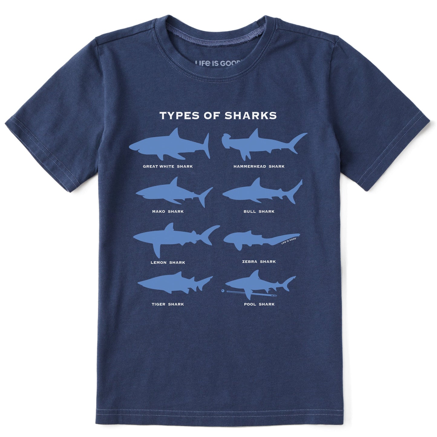 Kids Shark Diagram Short Sleeve Crusher Tee