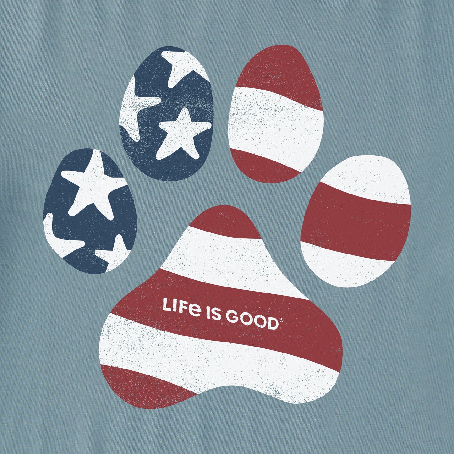 Kids US Flag Paw Short Sleeve Crusher Tee