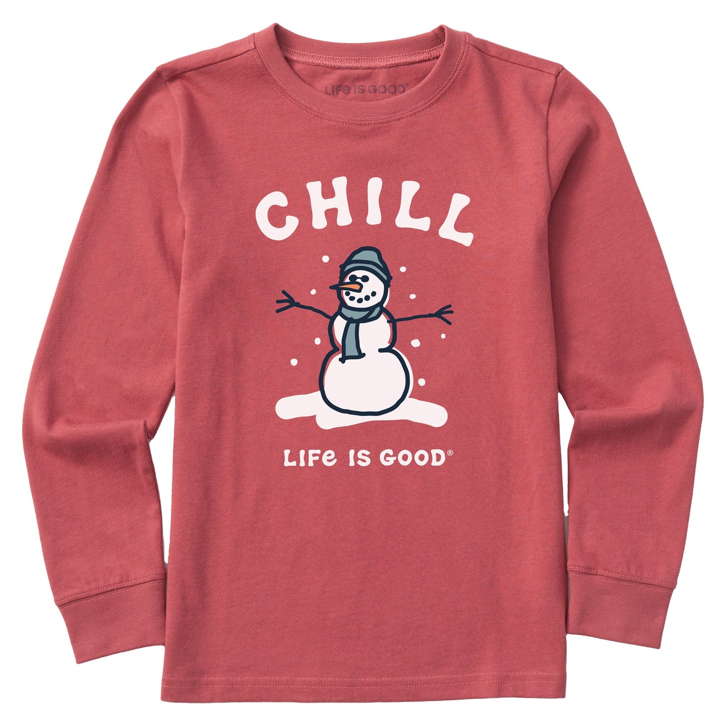 Kids Chill Snowman Long Sleeve Crusher Tee