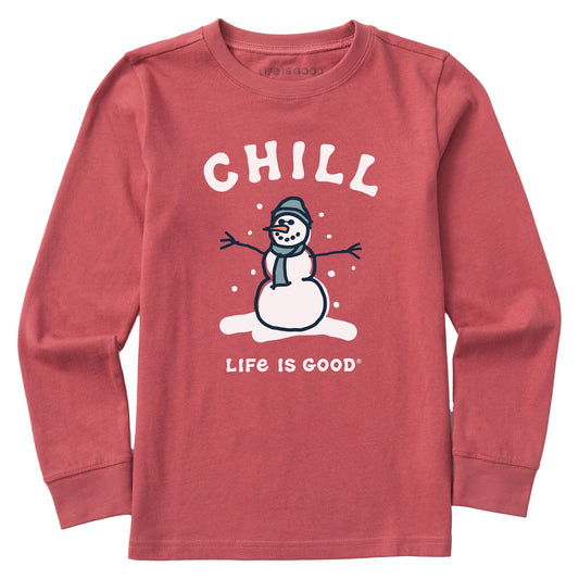 Kids Chill Snowman Long Sleeve Crusher Tee