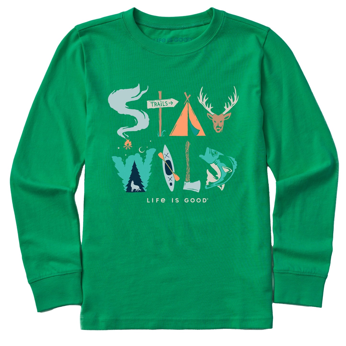 Kids Stay Wild Long Sleeve Crusher Tee