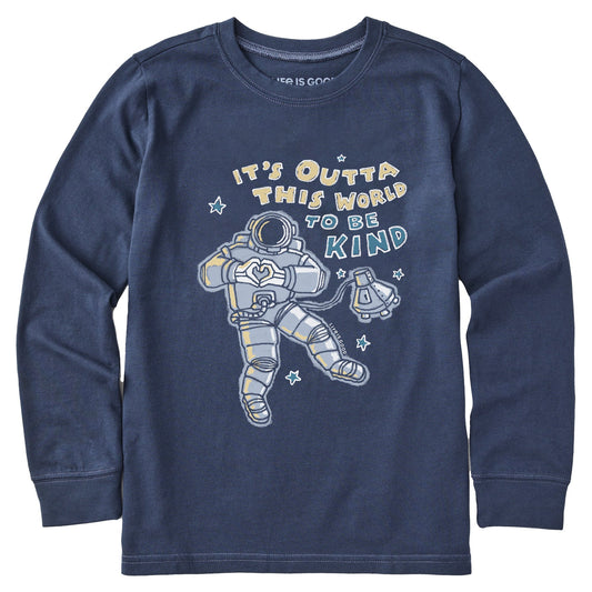 Kids Outta This World to be Kind Long Sleeve Crusher Tee