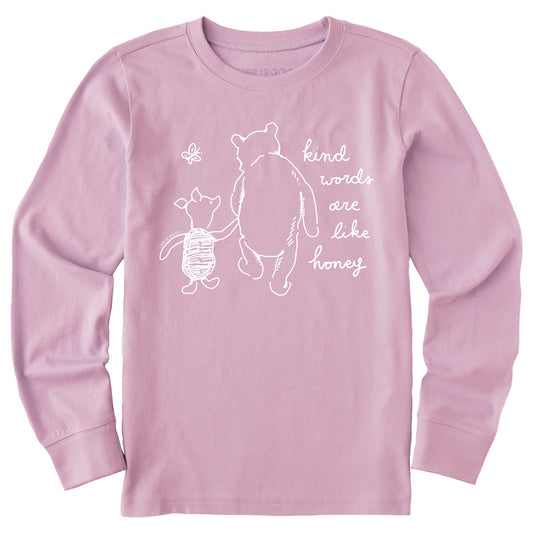 Kids Winnie & P Kind Words Long Sleeve Crusher Tee