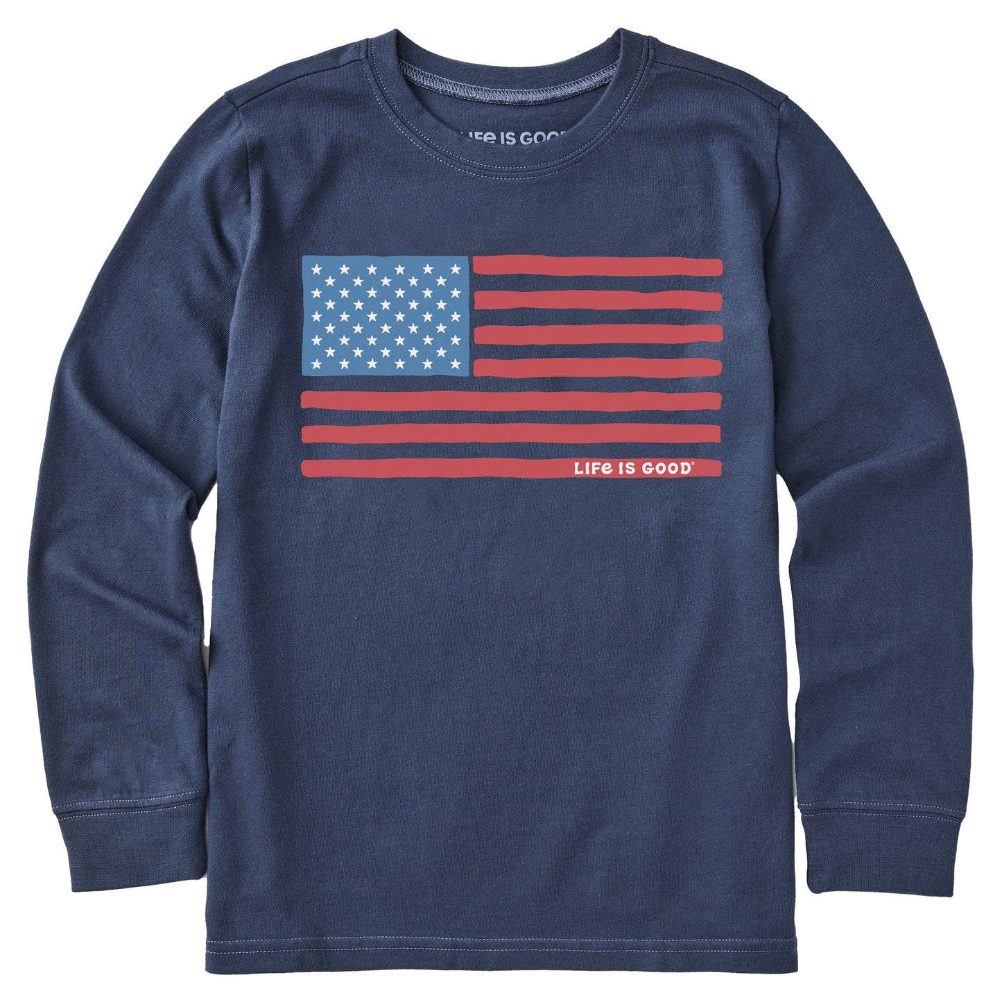 Kids Big Kids US Flag Long Sleeve Crusher Tee
