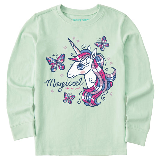 Kids Unicorns and Butterflies Long Sleeve Crusher Tee
