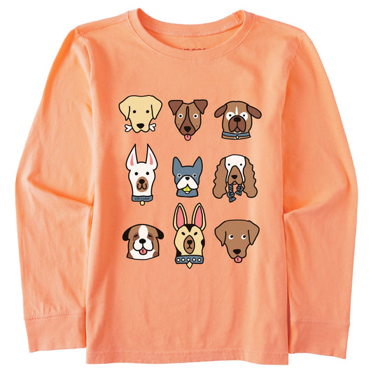 Kids Plenty of Pups Long Sleeve Crusher Tee