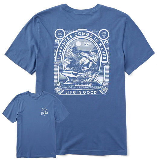 Men's Happiness Comes in Waves Jake Short Sleeve Tee