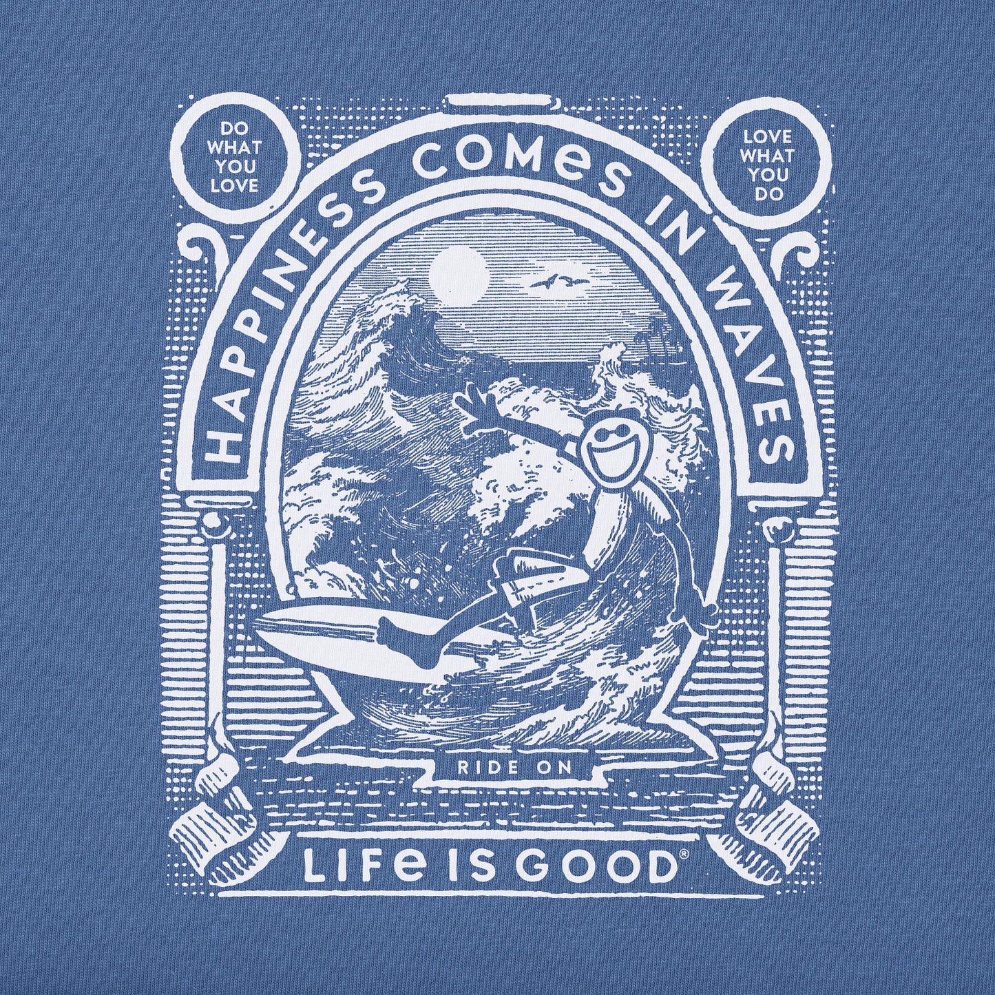 Men's Happiness Comes in Waves Jake Short Sleeve Tee