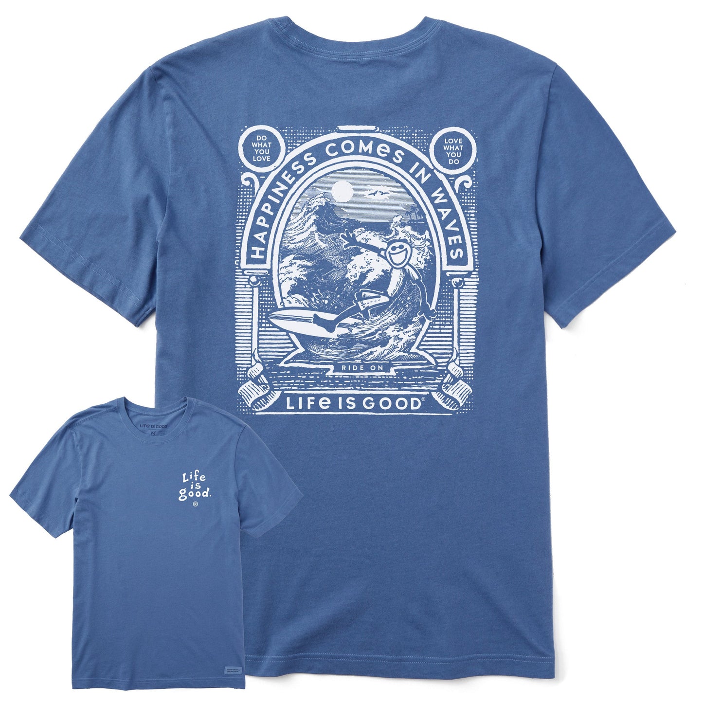 Men's Happiness Comes in Waves Jake Short Sleeve Tee