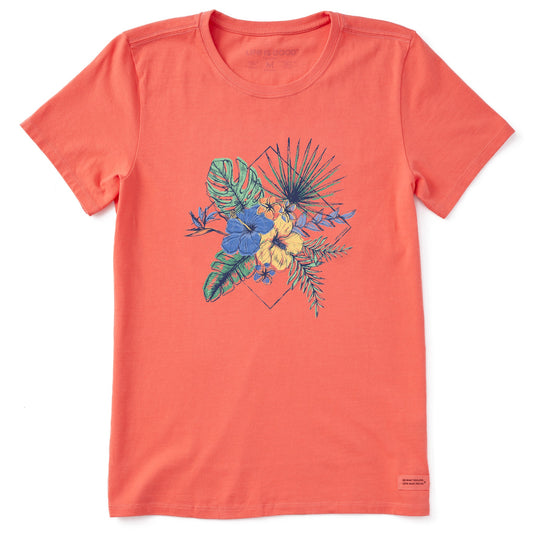 Women's Tropical Plants and Flowers Short Sleeve Tee