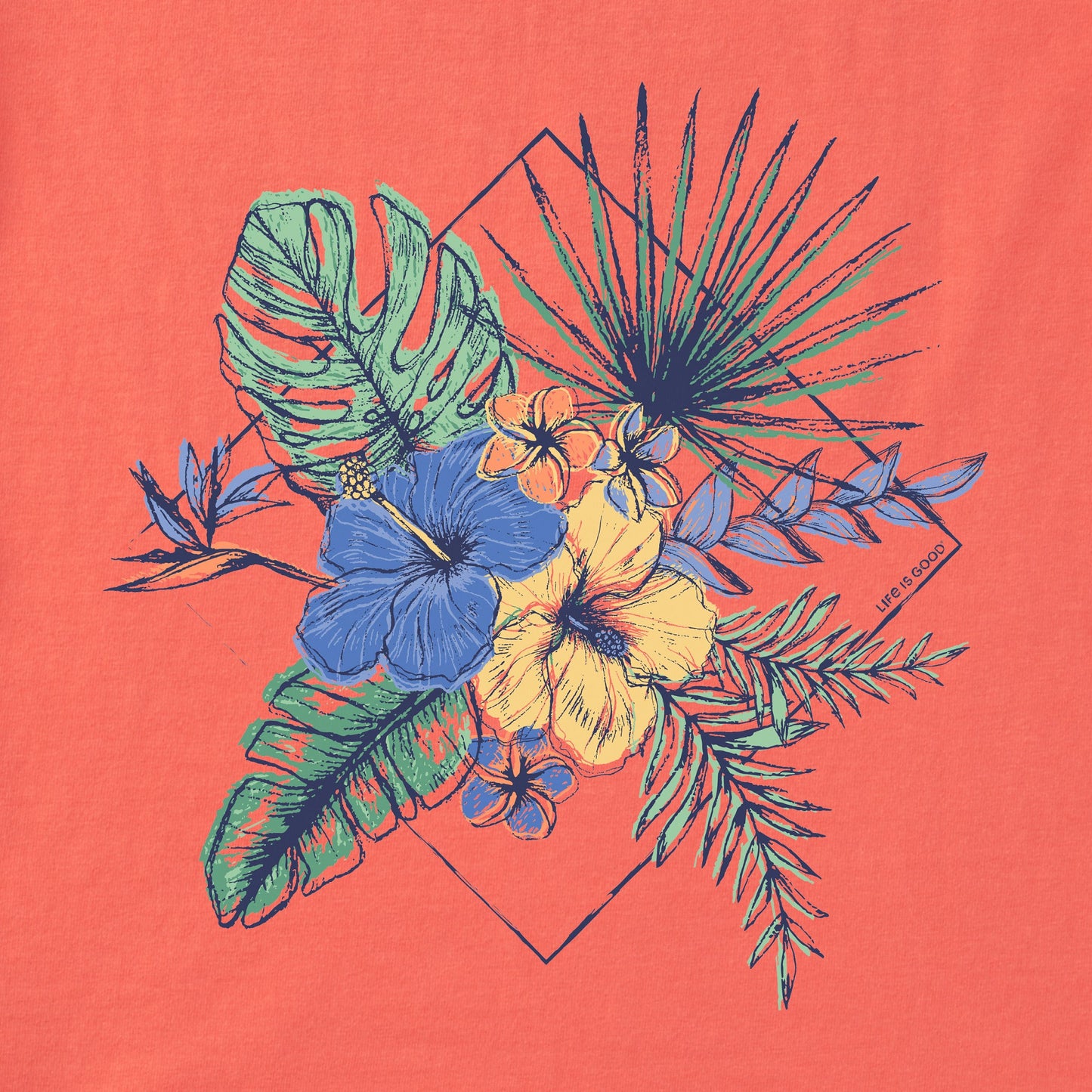 Women's Tropical Plants and Flowers Short Sleeve Tee