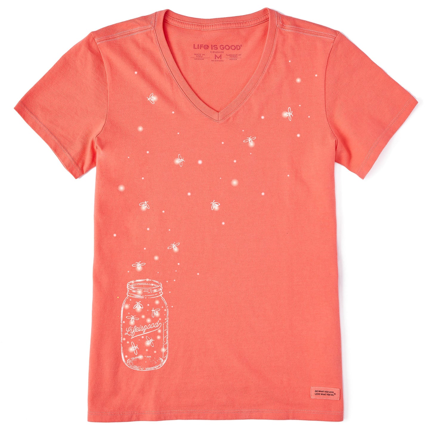 Women's Floating Fireflies Jar Short Sleeve Crusher Vee