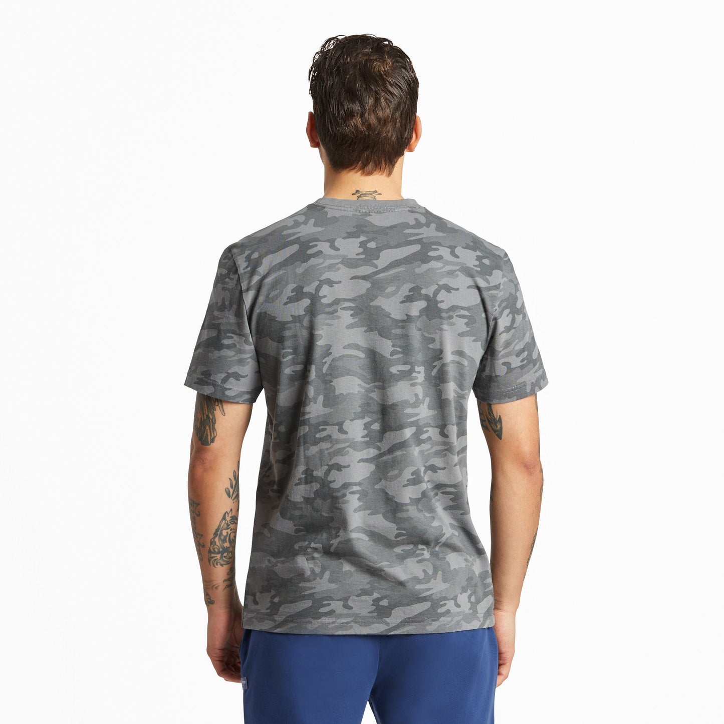 Men's LIG Vintage Wordmark Stacked Short Sleeve Allover Printed Crusher Tee