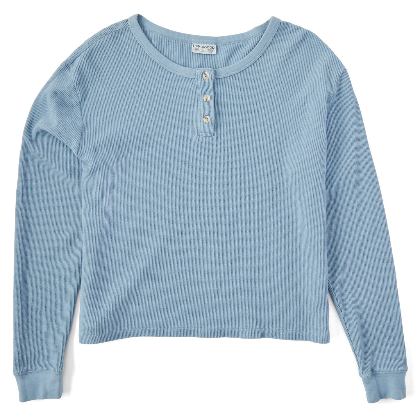 Women's Solid Thermal Boxy Henley