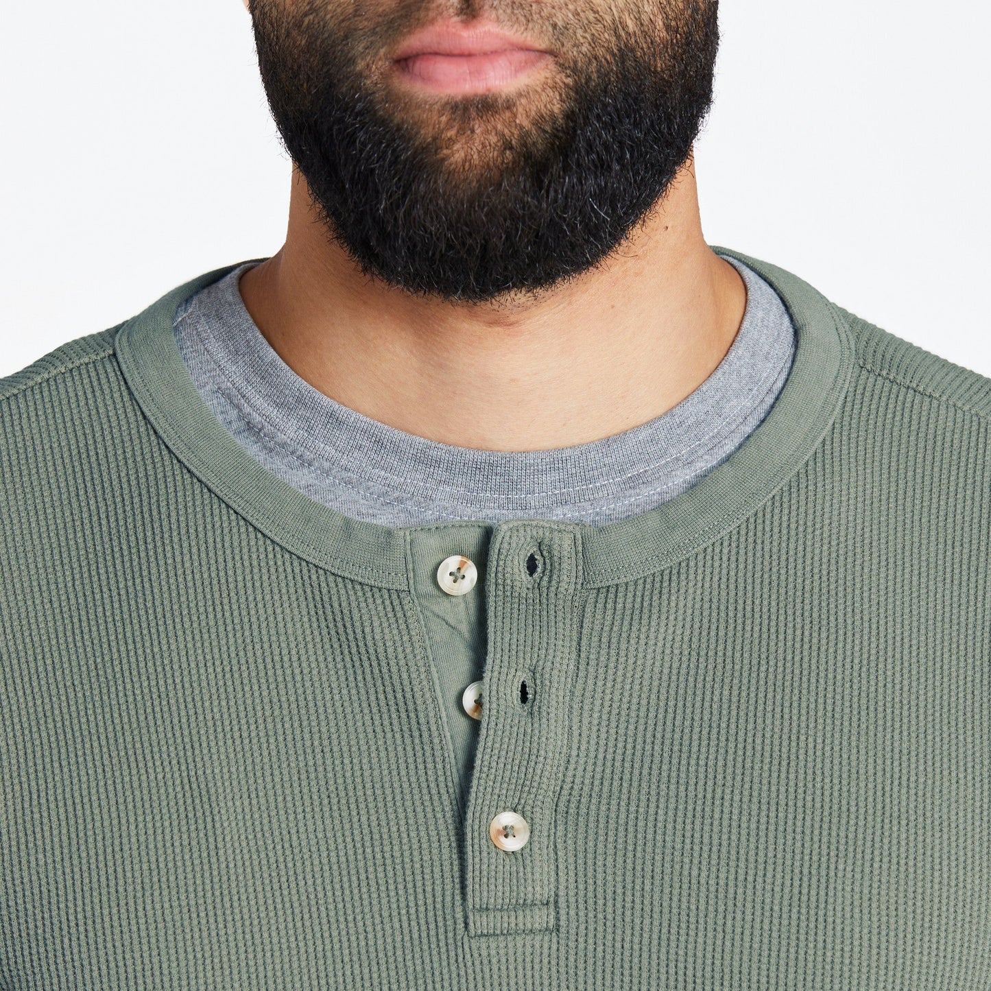 Men's Solid Thermal Henley