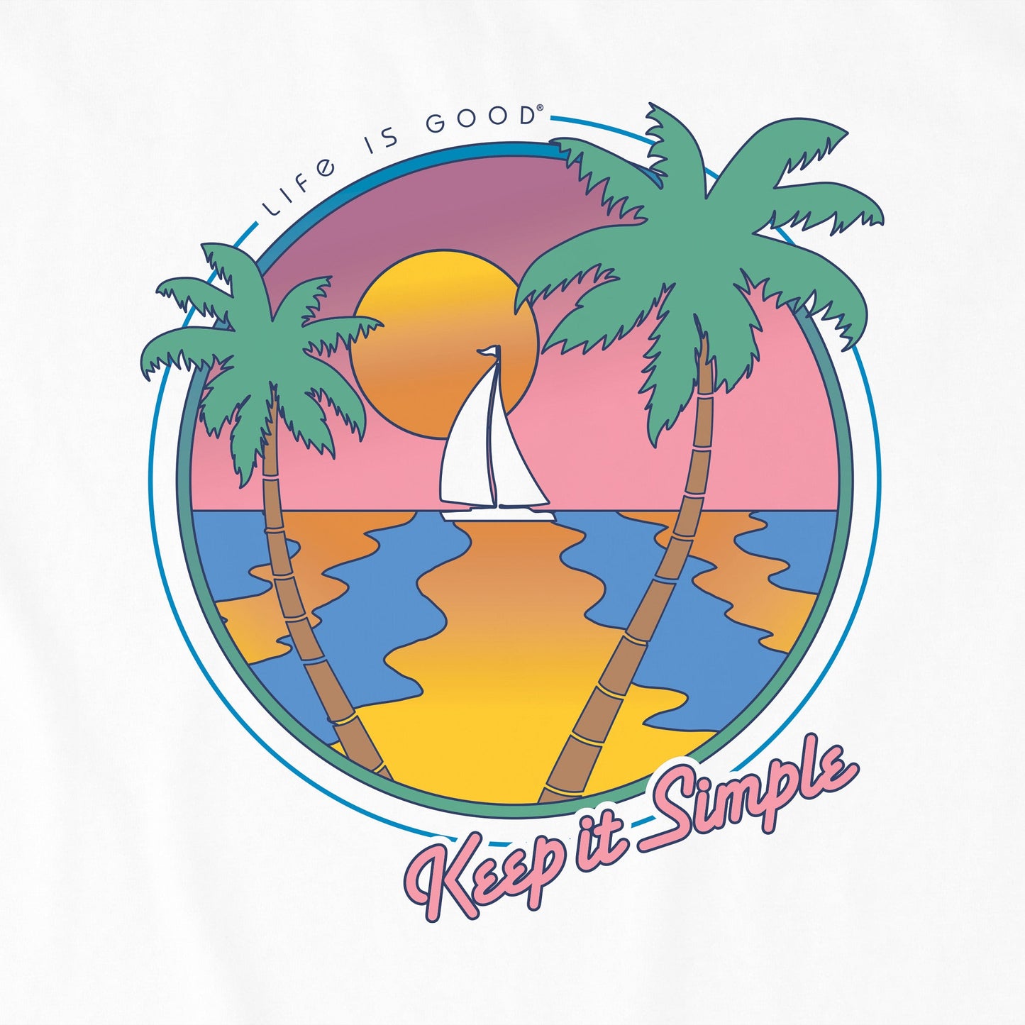 Men's Keep it Simple Retro Palm Short Sleeve Tee
