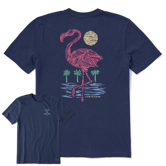 Men's Woodblock Flamingo Short Sleeve Tee