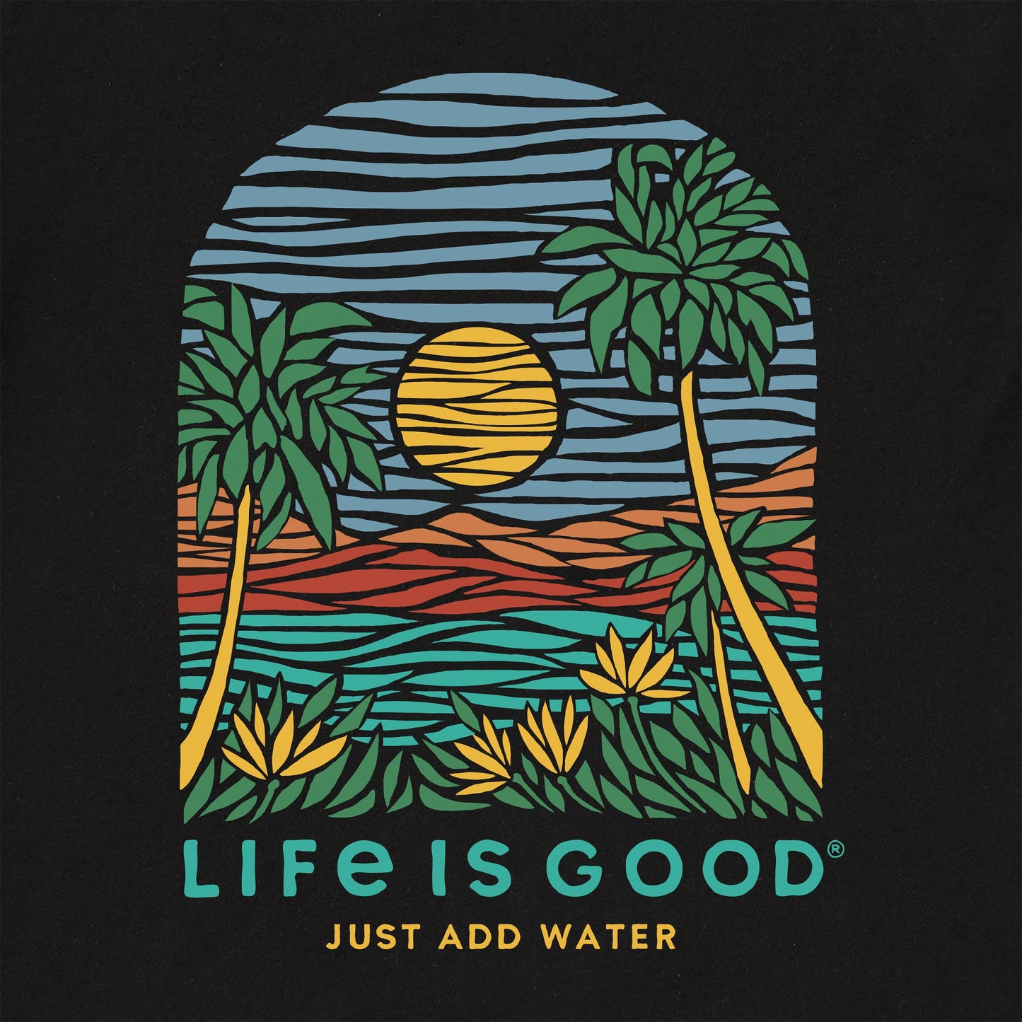 Men's Just Add Water Beach Scene Short Sleeve Tee