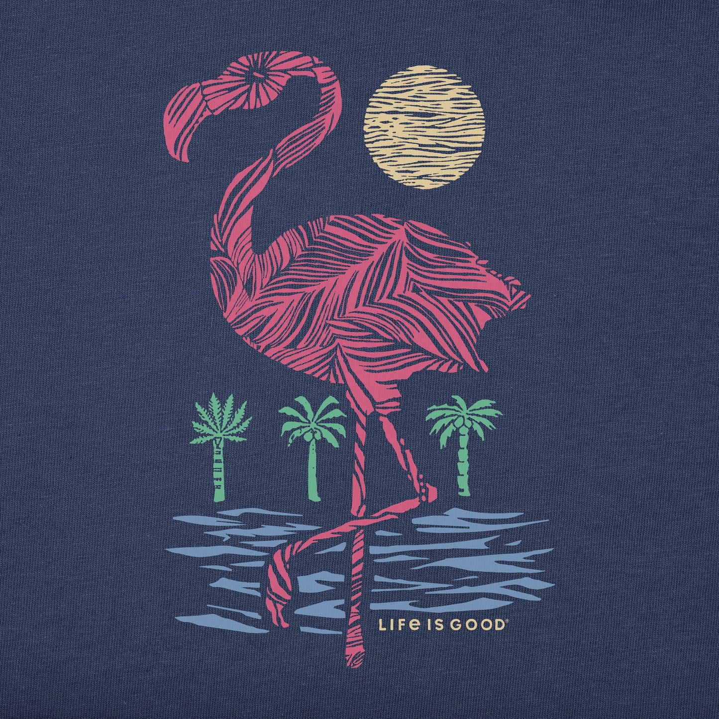 Men's Woodblock Flamingo Short Sleeve Tee
