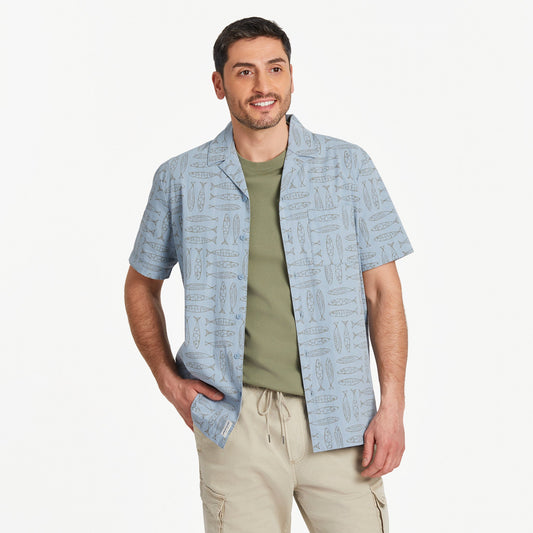 Men's Fish Pattern Camp Shirt