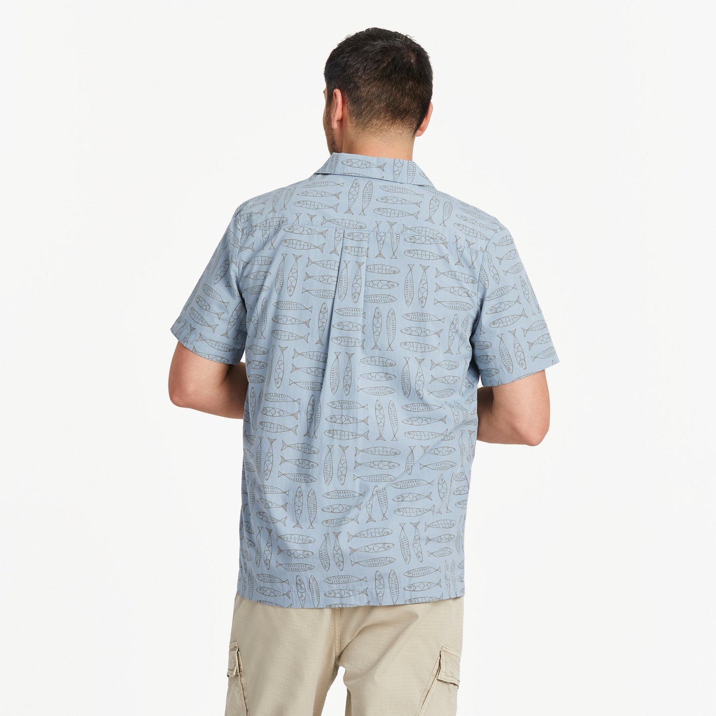 Men's Fish Pattern Camp Shirt