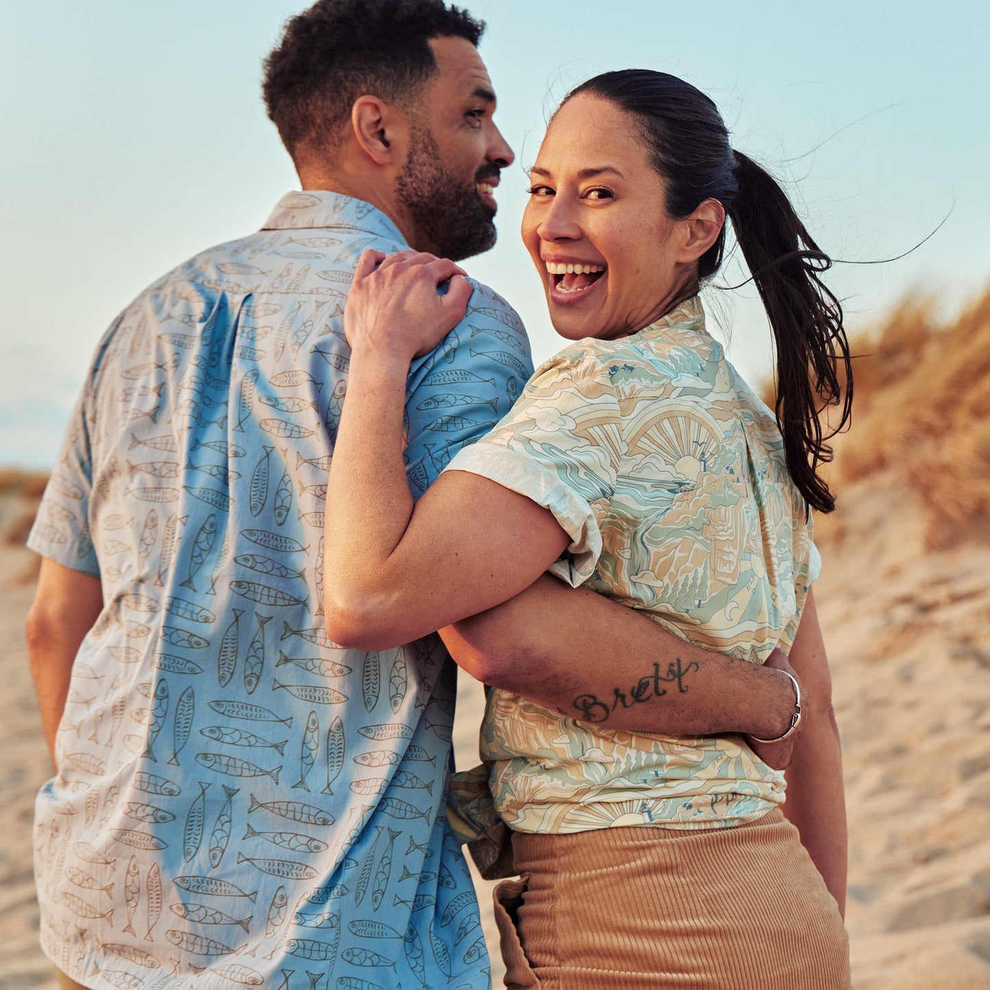 Men's Fish Pattern Camp Shirt