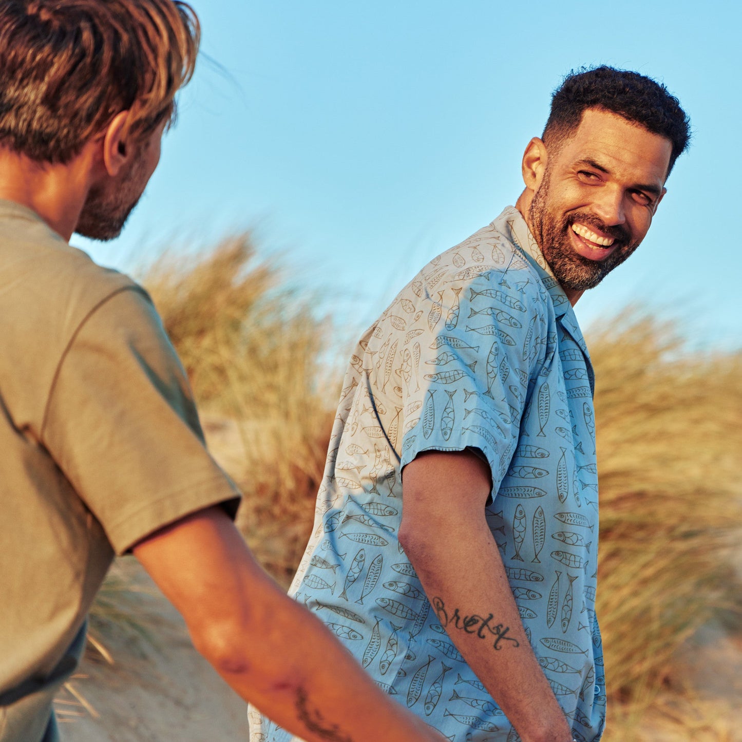 Men's Fish Pattern Camp Shirt