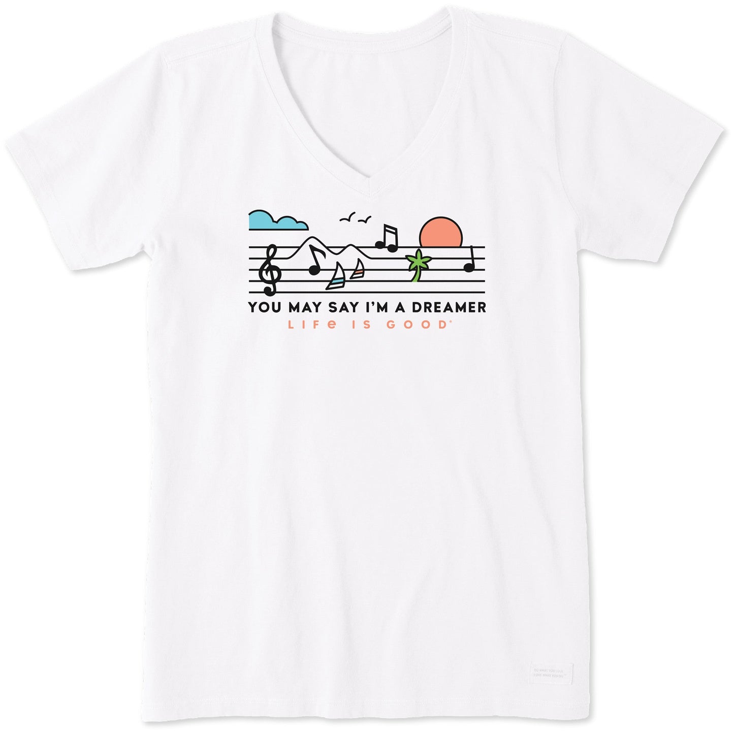 Women's You May Say I'm a Dreamer Short Sleeve Vee