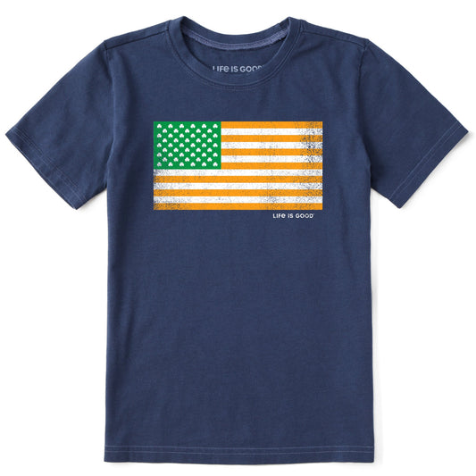 Kids Irish American Flag Short Sleeve Crusher Tee