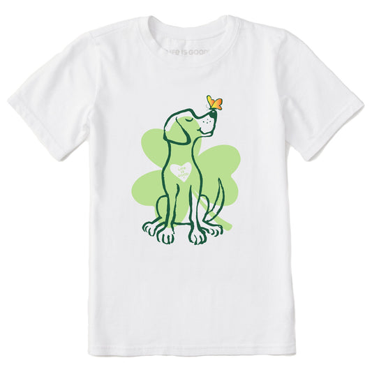 Kids Irish Spring Clover Dog Short Sleeve Crusher Tee