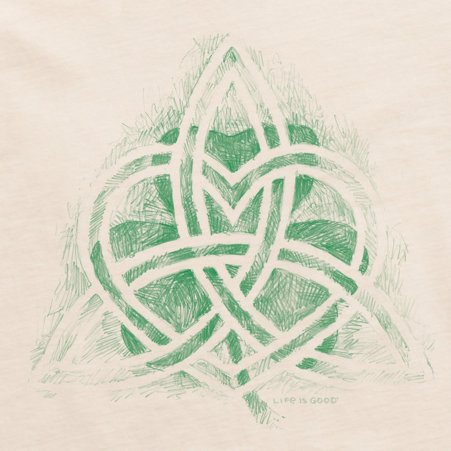 Men's Pencil Celtic Heart Clover Short Sleeve Crusher Tee