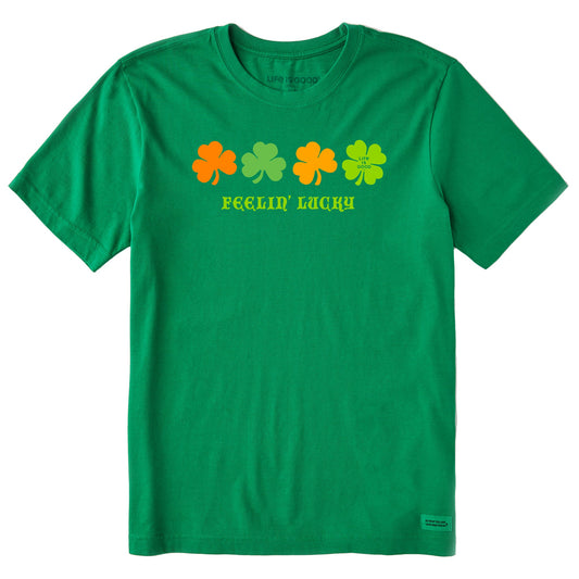 Men's Feelin' Lucky Clovers Short Sleeve Crusher Tee