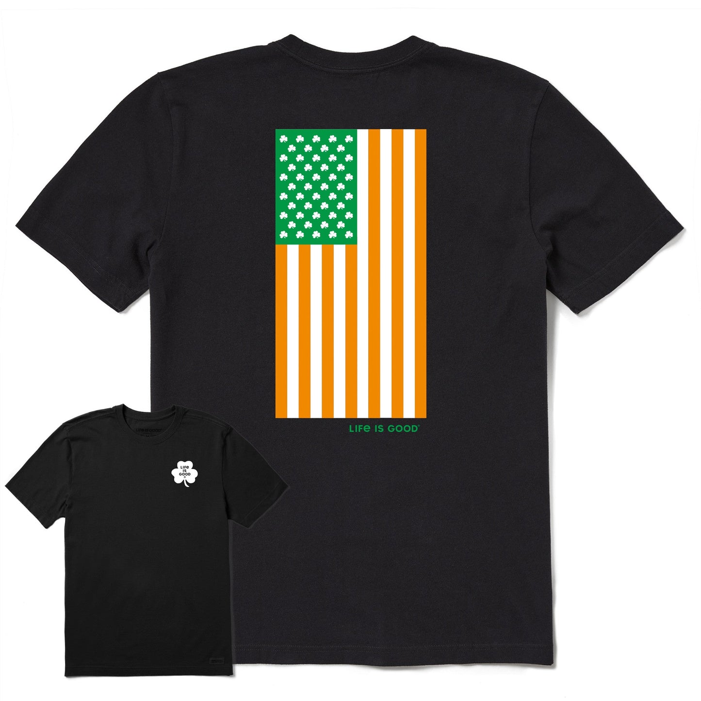 Men's Irish American Flag Vertical Short Sleeve Crusher Tee
