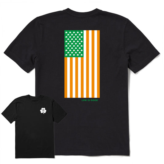 Men's Irish American Flag Vertical Short Sleeve Crusher Tee