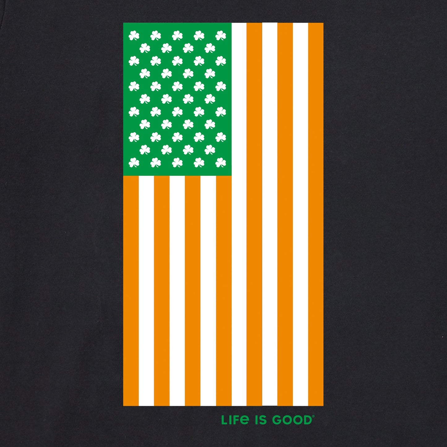 Men's Irish American Flag Vertical Short Sleeve Crusher Tee