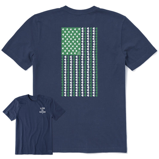Men's Vertical Shamrock Flag Short Sleeve Crusher Tee