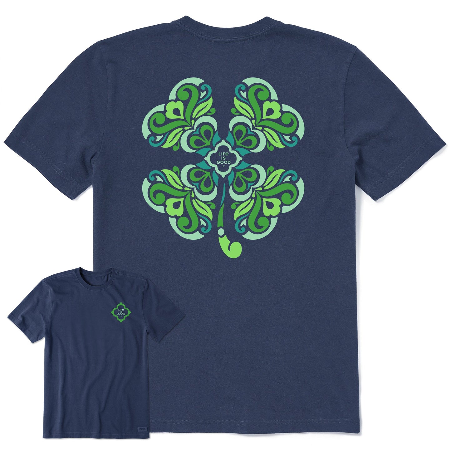 Men's 4 Leaf Clover Swirl Short Sleeve Crusher Tee
