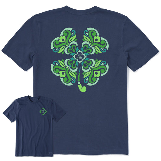 Men's 4 Leaf Clover Swirl Short Sleeve Crusher Tee